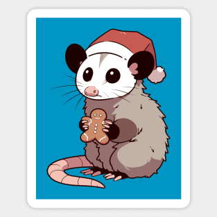 Christmas possum with gingerbread man Magnet